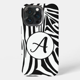 Etui iPhone 13 Pro Motif Imprimé Zèbre Noir et Blanc Gras
