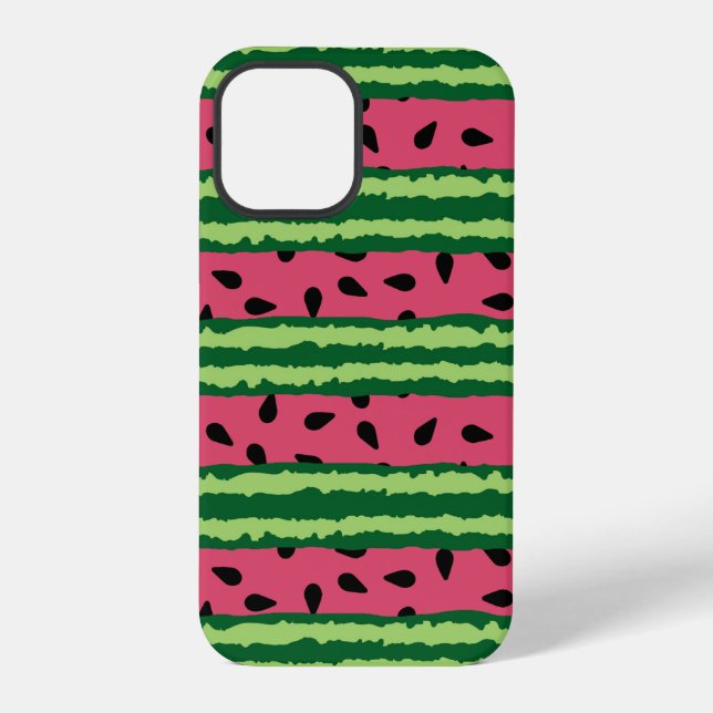 Coque iPhone Motif joli pastèque rose et vert (Verso)