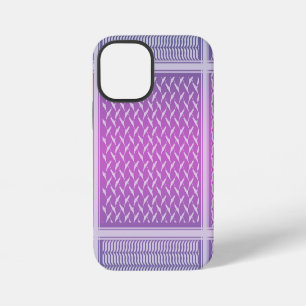Coque iPhone 12 Mini Motif Keffiyeh Dégradé Violet Moderne