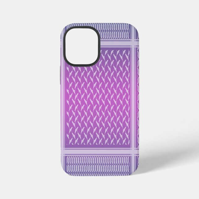 Coque iPhone Motif Keffiyeh Dégradé Violet Moderne (Verso)