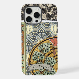 Coque iPhone 15 Pro Max Motif Lily Art Déco personnalisé vintage pour ipho