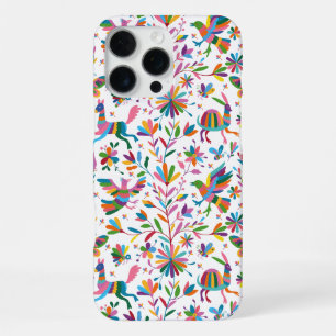 Coque iPhone 16 Pro Max Motif lumineux de style Otomi mexicain