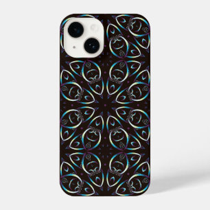 Coque Pour iPhone 14 Motif Mandala en or bleu Lilac