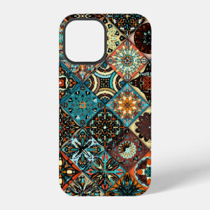 Coque iPhone 12 Motif mandala floral ethnique sans couture. Mosaïq
