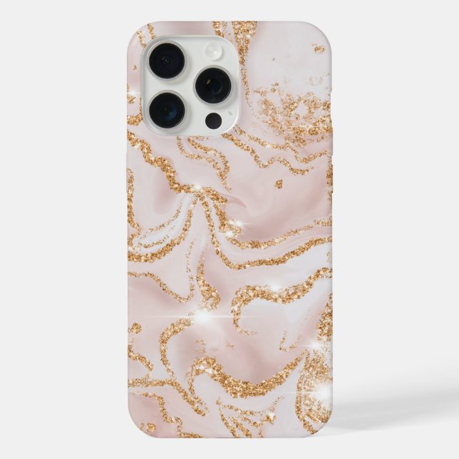 Coque iPhone Motif marbre beige et or (Verso)