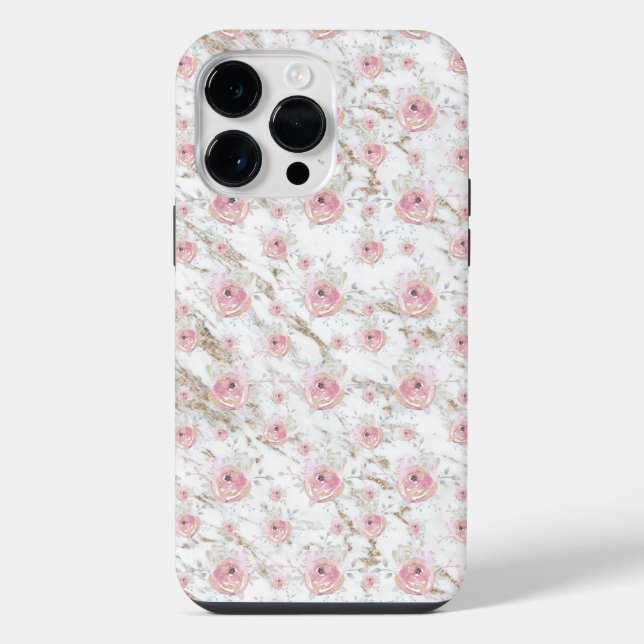 Coque iPhone Motif Marbre Or Rose (Verso)