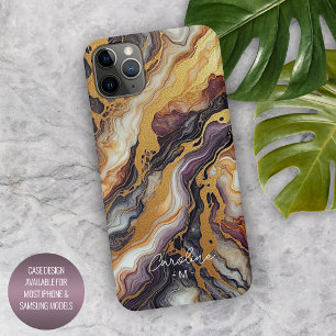 Coque iPhone 15 Pro Max Motif Marbre Personnalisé Violet Noir Gris Blanc O