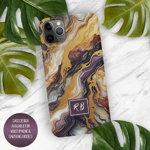 Coque iPhone 15 Pro Max Motif Marbre Personnalisé Violet Noir Gris Blanc O