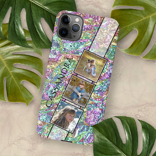 Coque iPhone 16 Pro Max Motif Marbre Rose Turquoise Bleu Violet Pourpre