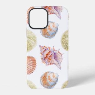 Coque iPhone 12 Motif marin sans couture de coquillages. Illustrat