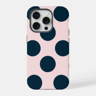 Coque iPhone 15 Pro Motif minimaliste à pois noirs