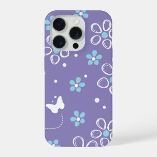 Coque iPhone 15 Pro Motif moderne de papillon et de fleur