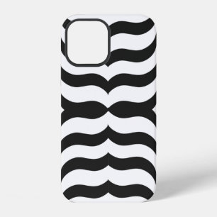 Coque iPhone 12 motif moderne rayure zèbre noir et blanc