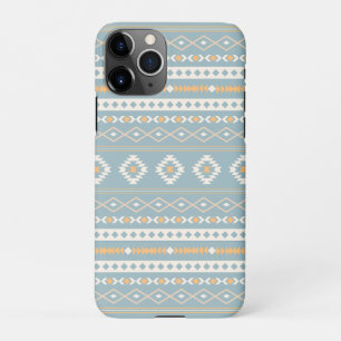 Coque iPhone 11Pro Motif Motif Mixte Aztec Crème Bleu Orange