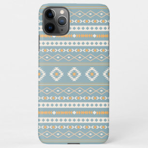 Coque iPhone 11Pro Max Motif Motif Mixte Aztec Crème Bleu Orange