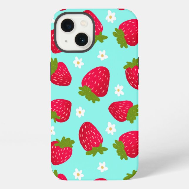 Coque iPhone Motif mou aux fraises (Verso)