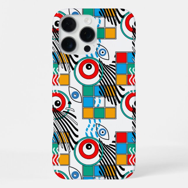 Coque iPhone Motif multicolore créatif abstrait moderne (Verso)