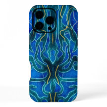 Motif mystique de Kelpie bleu néon océanique