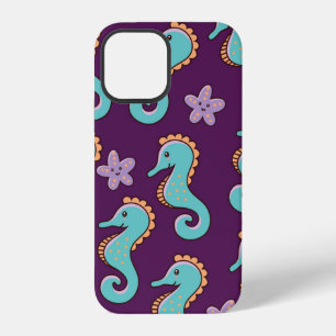 Coque iPhone 12 motif nautique enfantin sans couture avec des hipp
