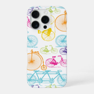 Coque iPhone 16 Pro Motif néon de couleur vive de bicyclette moderne v