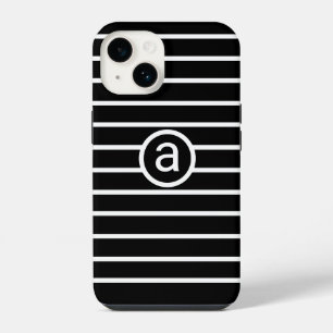 Coque Pour iPhone 14 Motif noir et blanc élégant Nom monochromatique