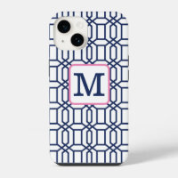 Motif octogonal bleu Prépa / Monogramme marine bla