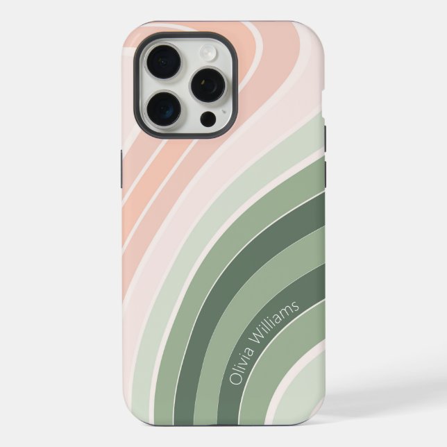 Coque iPhone Motif ondulé rétro funky (Verso)