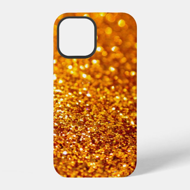 Coque iPhone Motif Pailleté Or (Verso)