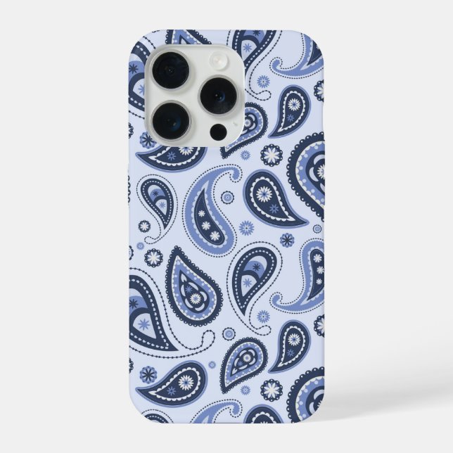 Coque iPhone Motif Paisley Bleu (Verso)