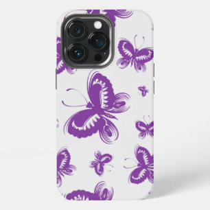 Etui iPhone 13 Pro Motif Papillon Violet 