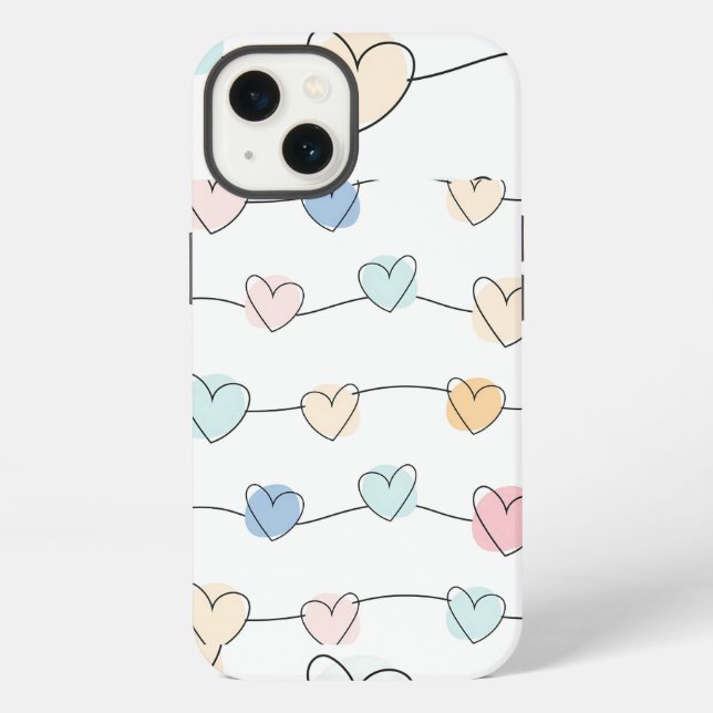 Coque iPhone Motif Pastel Heart Strings | Mini (Verso)