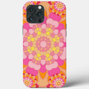 Etui iPhone 13 Pro Max Motif Pastel Pink Yellow Orange Nouveau Déco