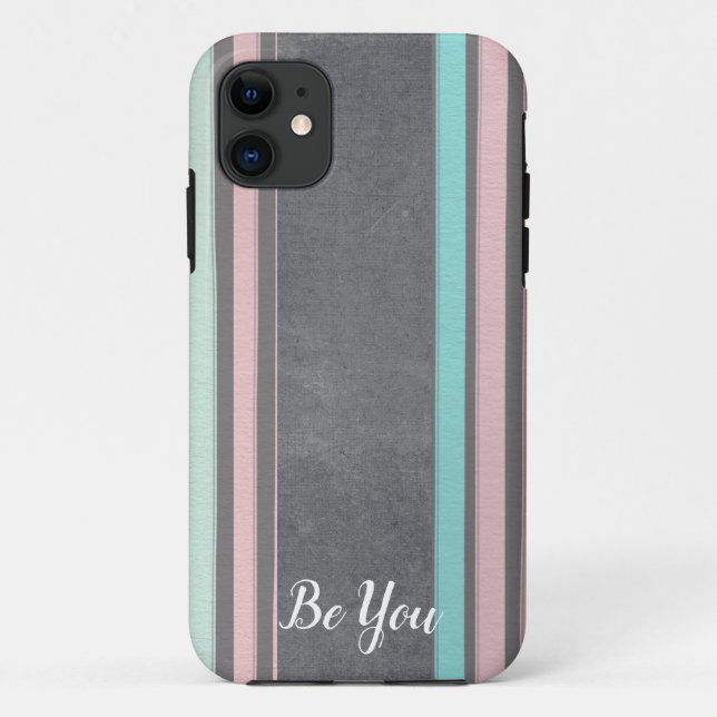 Coque iphone motif Pastel strié (Dos)
