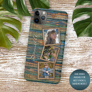Coque iPhone 16 Pro Max Motif personnalisé en bois rustique vintage de fer