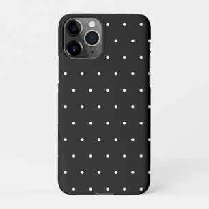 Coque iPhone 11Pro Motif Pois minuscule noir et blanc Preppy