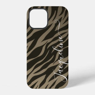 Coque iPhone 12 Motif poster de animal Camo Stripes élégant Person