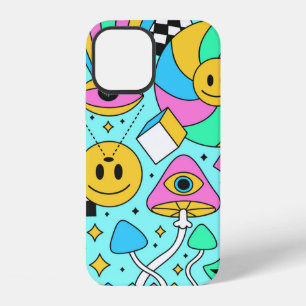 Coque iPhone 12 Motif psychédélique sans fin de pop arc-en-ciel de