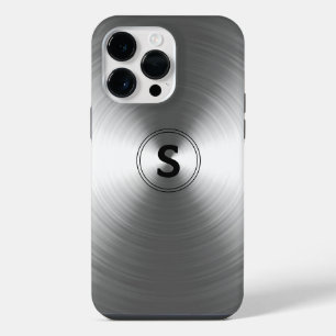 Coque Pour Pour iPhone 14 Pro Max Motif radiant argent contemporain monogrammé