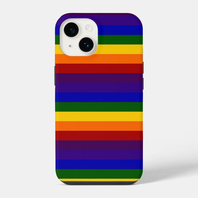 Coque iPhone Motif Rainbow Stripes (Verso)