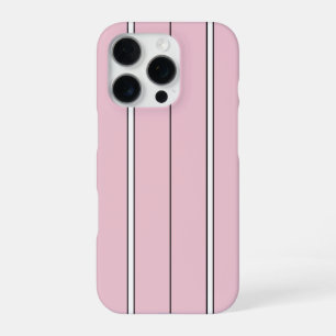 Coque iPhone 16 Pro Motif rayure verticale rose pâle minimaliste