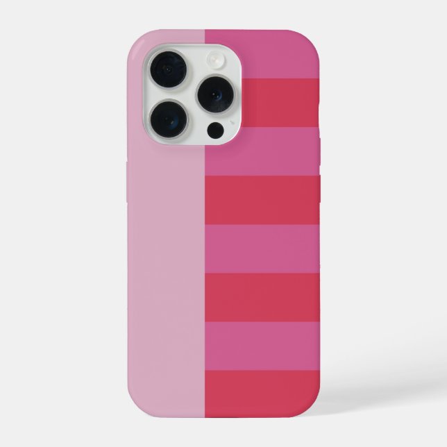 Coque iPhone Motif rayures joyeuses rose (Verso)