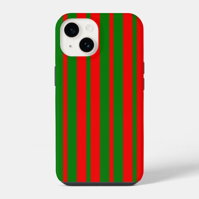 Coque iPhone Motif rayures rouges et vertes  (Verso)