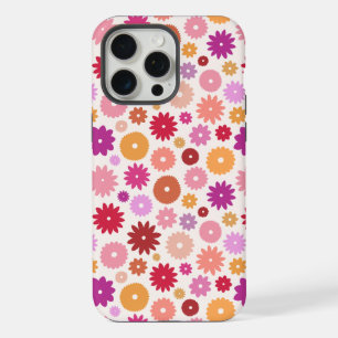 Coque iPhone 15 Pro Max Motif Répété de Fleurs Colorées