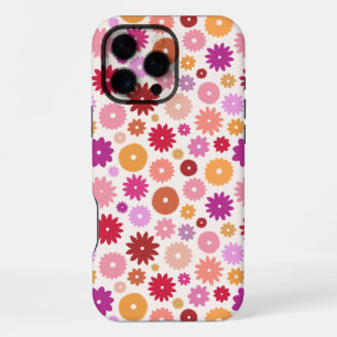 Coque iPhone 16 Pro Max Motif Répété de Fleurs Colorées