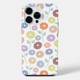 Coque Pour Pour iPhone 14 Pro Max Motif Répété Fleur Floue Pastels sur Blanc