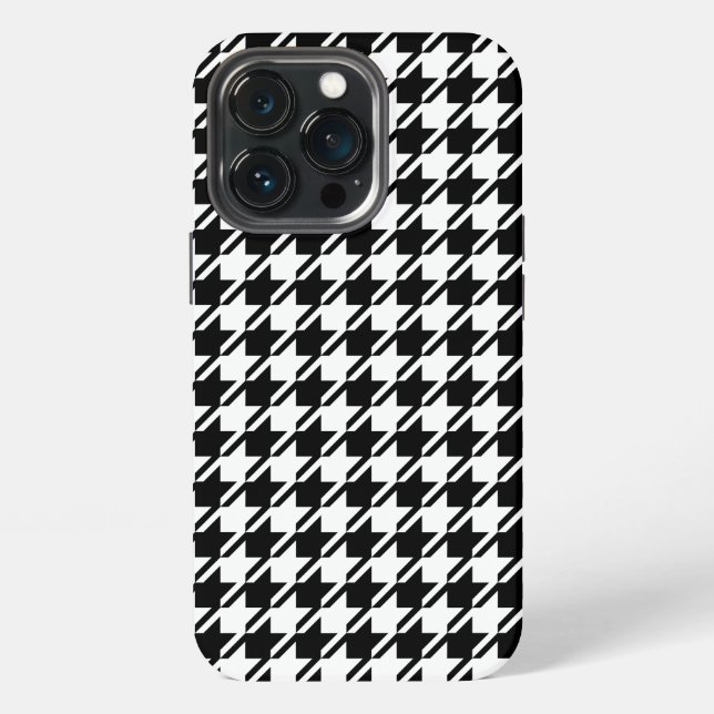 Coque iPhone Motif répétitif Houndstooth BW (Dos)