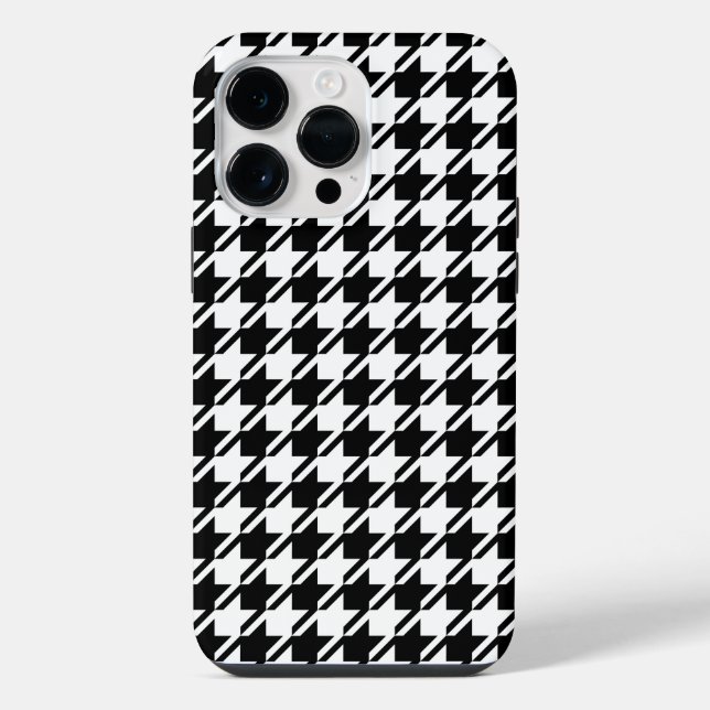 Coque iPhone Motif répétitif Houndstooth BW (Verso)