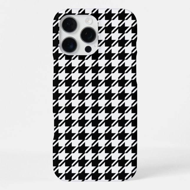 Coque iPhone Motif répétitif Houndstooth BW (Verso)