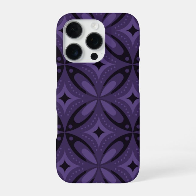 Coque iPhone Motif Rétro de Couleur Violet Foncé (Verso)
