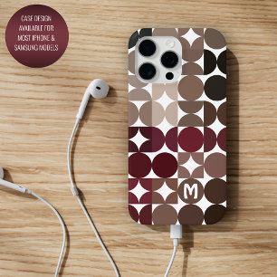 Coque iPhone 16 Pro Max Motif rétro personnalisé marron rouge beige marron